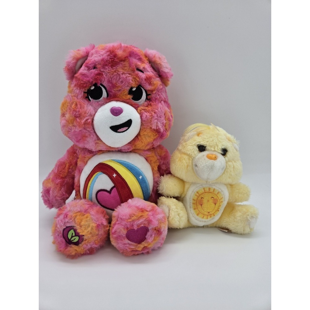 Vtg Kenner 1983 Care Bears 13 in Funshine Bear Yellow Sunshine and 2024 pink LOT